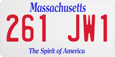 MA license plate 261JW1