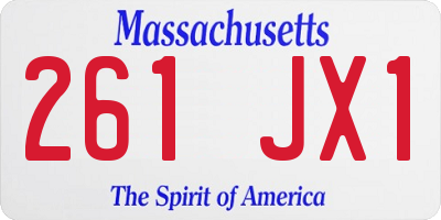 MA license plate 261JX1