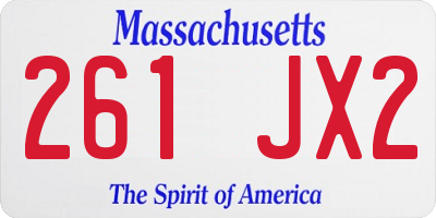 MA license plate 261JX2