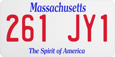 MA license plate 261JY1