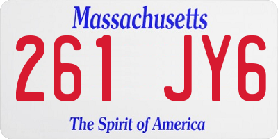 MA license plate 261JY6