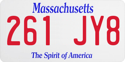 MA license plate 261JY8