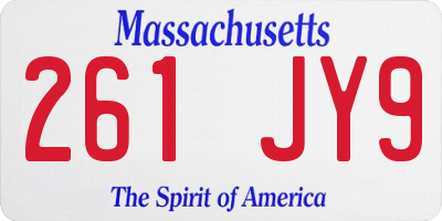 MA license plate 261JY9