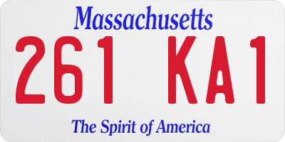 MA license plate 261KA1