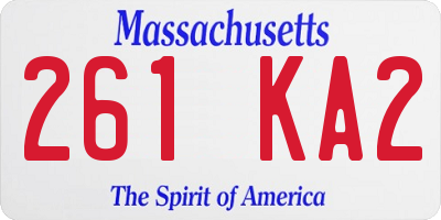 MA license plate 261KA2