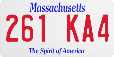 MA license plate 261KA4
