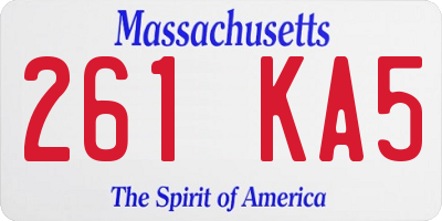 MA license plate 261KA5