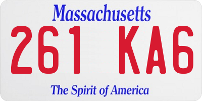 MA license plate 261KA6