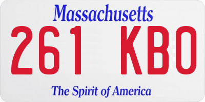 MA license plate 261KB0