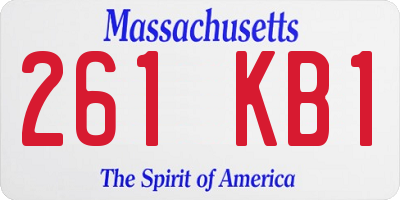 MA license plate 261KB1