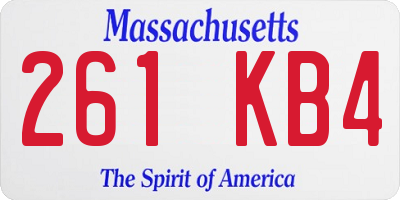 MA license plate 261KB4