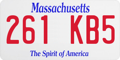 MA license plate 261KB5