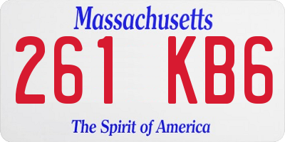 MA license plate 261KB6