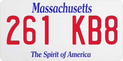 MA license plate 261KB8