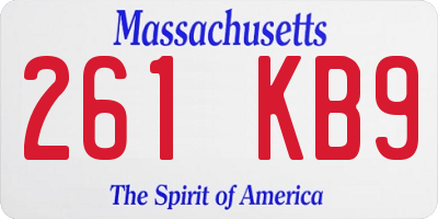 MA license plate 261KB9