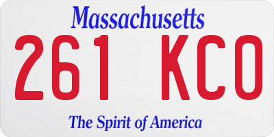 MA license plate 261KC0
