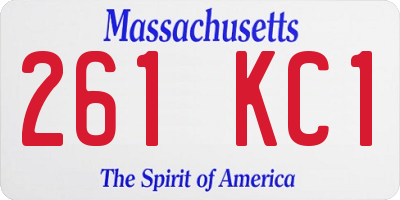 MA license plate 261KC1