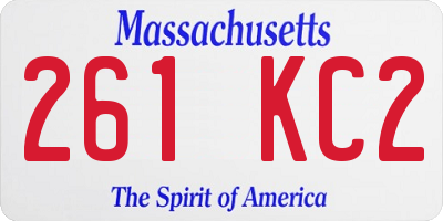 MA license plate 261KC2