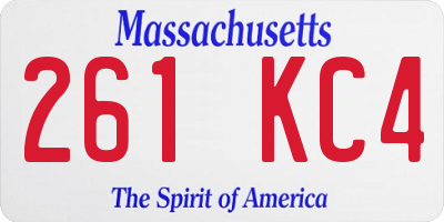 MA license plate 261KC4