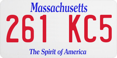 MA license plate 261KC5
