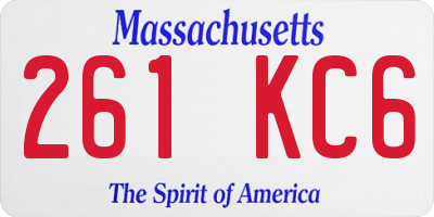 MA license plate 261KC6