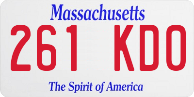 MA license plate 261KD0