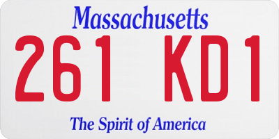 MA license plate 261KD1