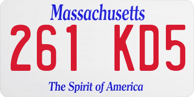 MA license plate 261KD5