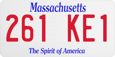 MA license plate 261KE1