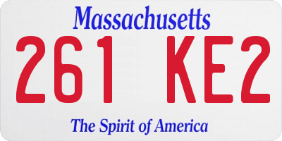 MA license plate 261KE2