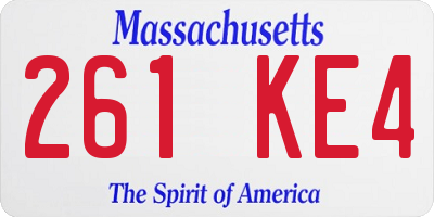 MA license plate 261KE4