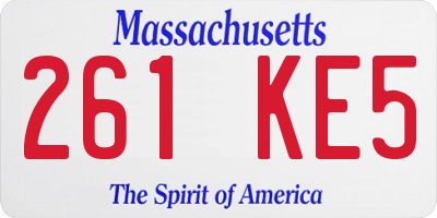 MA license plate 261KE5