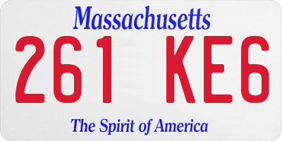MA license plate 261KE6