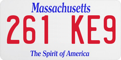 MA license plate 261KE9