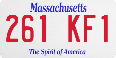 MA license plate 261KF1