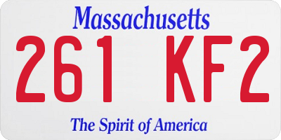 MA license plate 261KF2