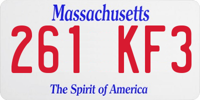 MA license plate 261KF3