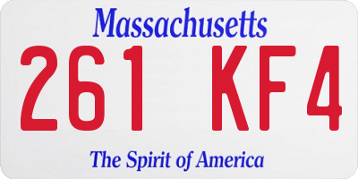 MA license plate 261KF4