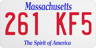 MA license plate 261KF5