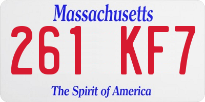 MA license plate 261KF7