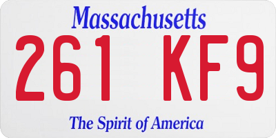 MA license plate 261KF9