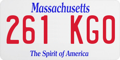 MA license plate 261KG0