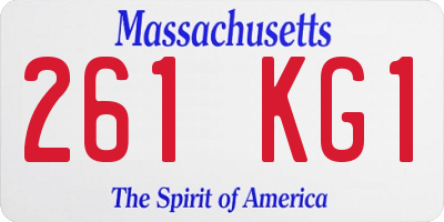 MA license plate 261KG1