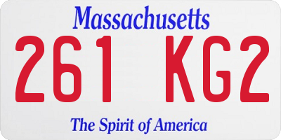 MA license plate 261KG2