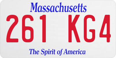 MA license plate 261KG4