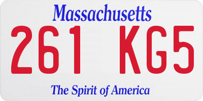 MA license plate 261KG5