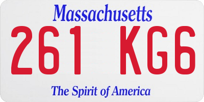 MA license plate 261KG6