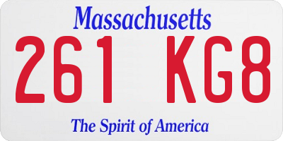 MA license plate 261KG8