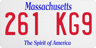 MA license plate 261KG9