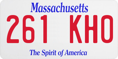 MA license plate 261KH0